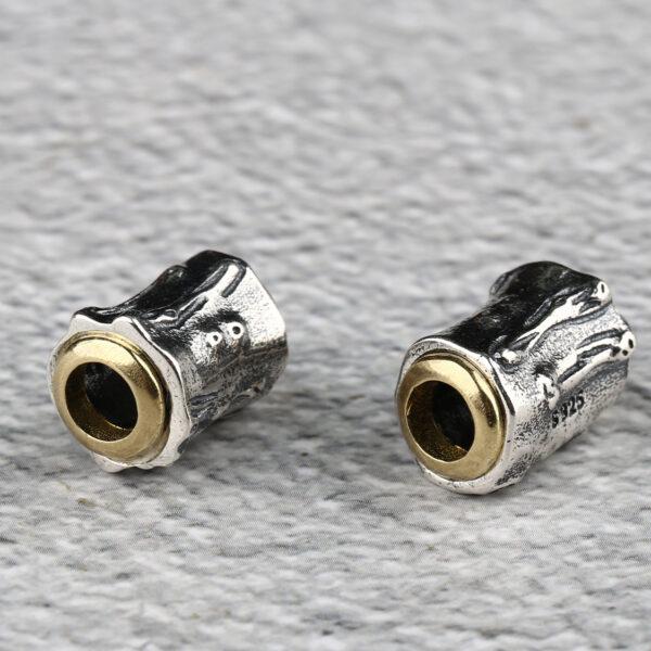 trunk bead, spacer bead, s925 sterling silver, silver bead, oxidized silver bead - Image 4