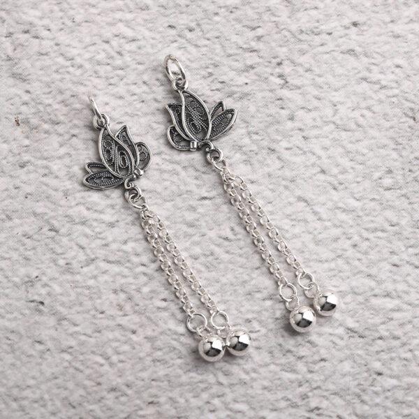 hollow butterfly charm, tassel charm, earrings charm, necklace charm, s925 sterling silver, silver bead, silver charm, oxidized silver bead - Image 4