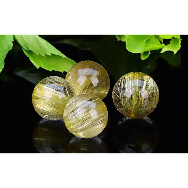 golden rutilated quartz bead, clear bead, round bead, natural bead, genuine bead - Image 6