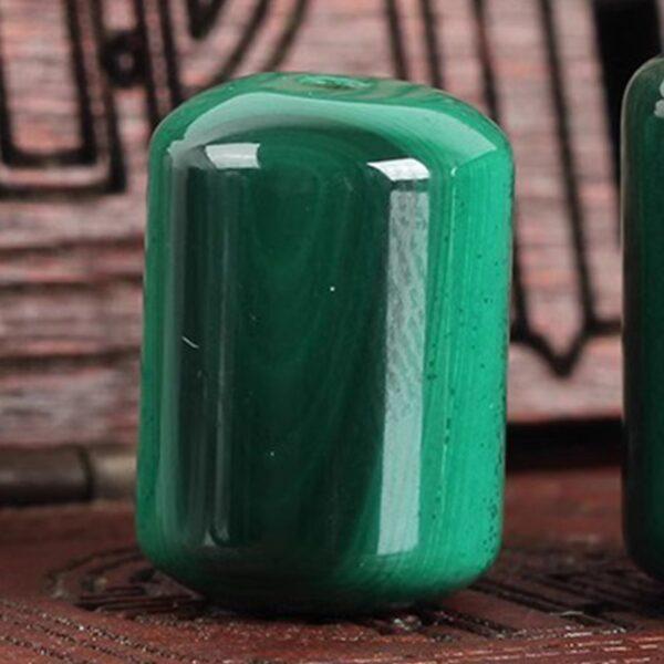 malachite bead, green bead, drum bead, cylinder bead, natural bead, genuine bead - Image 4