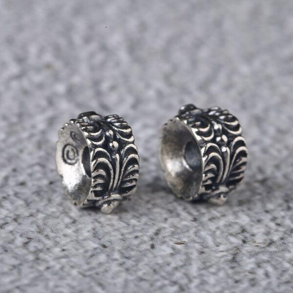 cross flower bead, round bead, spacer bead, s925 sterling silver, silver bead, oxidized silver bead - Image 4
