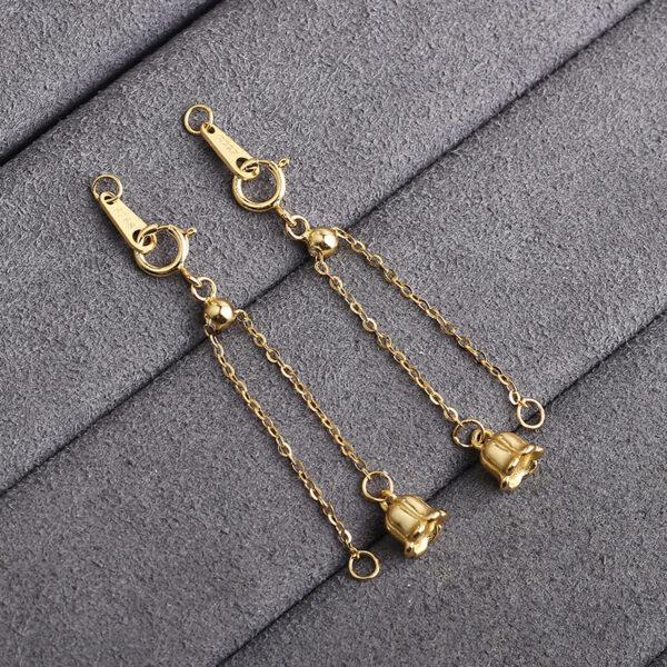 flower chain, Extender Chain, Bracelet Extender, Necklace Extender, s925 sterling silver, silver Extender, golden Chain, gild Extender - Image 4