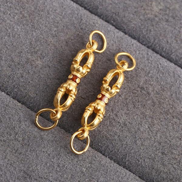 hollow flower connector, hollow bead, golden clasp bead, s925 sterling silver, silver bead, golden bead, gild bead - Image 4