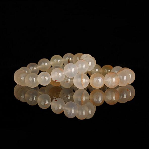 milky white agate bead, mixed red bead, round bead, natural bead, genuine bead - Image 4