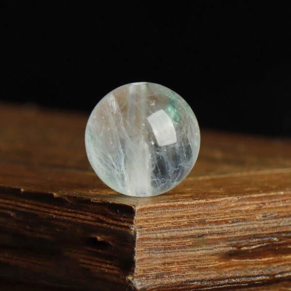green mica bead, icy bead, round bead, natural bead, genuine bead - Image 4