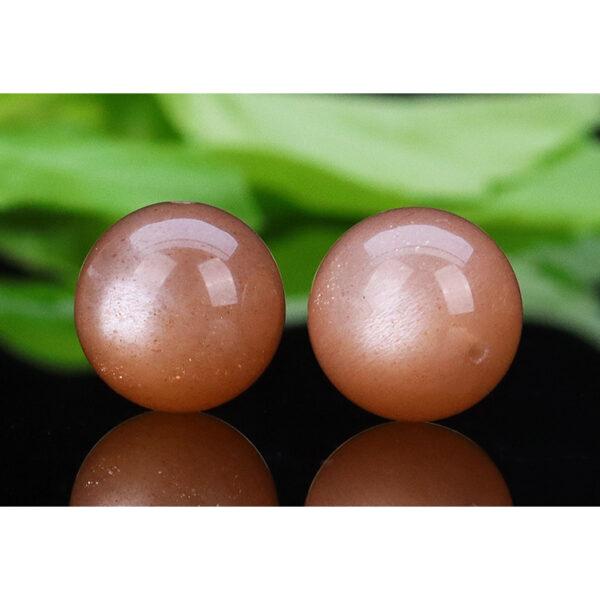 orange moonstone bead, round bead, through hole bead, natural bead, genuine bead - Image 5