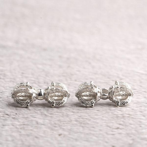 Vajra bead, spacer bead, s925 sterling silver, silver bead, bright silver bead - Image 3