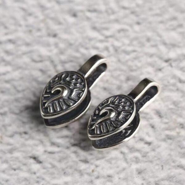 peach shape bead, silver clip, spacer bead, s925 sterling silver, silver bead, oxidized silver bead - Image 5