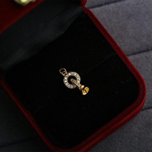 gemstone setting, pendant bail, golden buckle, golden clasp, s925 sterling silver, golden findings, gild bead - Image 5
