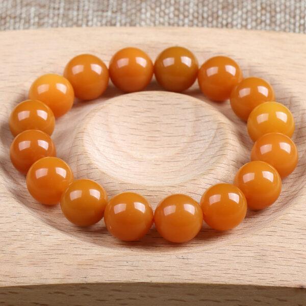 yellow quartz bead, orange bead, round bead, through hole bead, natural bead, genuine bead - Image 5