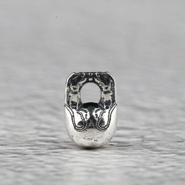 small lock charm, simple ball charm, s925 sterling silver, silver bead, silver charm, oxidized silver bead - Image 5