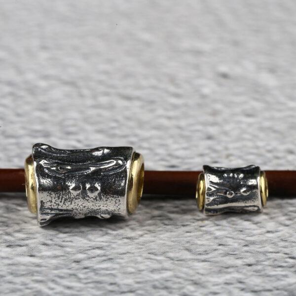 trunk bead, spacer bead, s925 sterling silver, silver bead, oxidized silver bead - Image 5