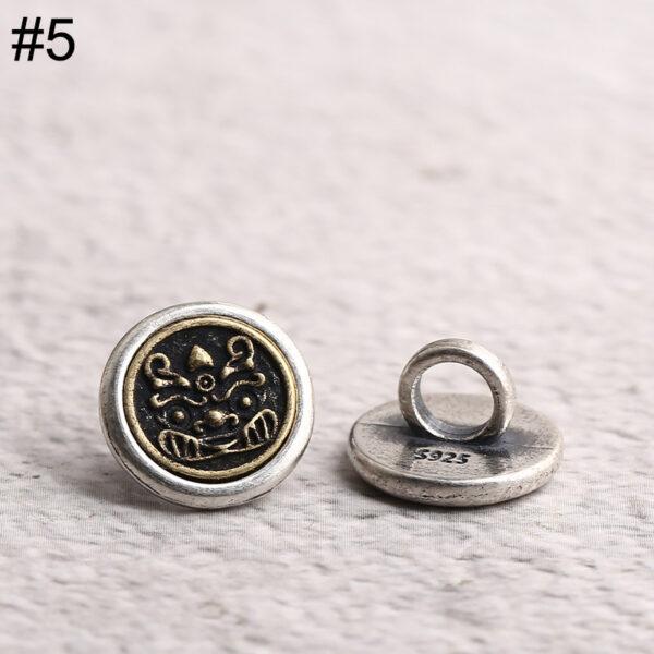 round bead, flower pattern bead, buckle bead, double color bead, spacer bead, s925 sterling silver, silver bead, oxidized silver bead - Image 7