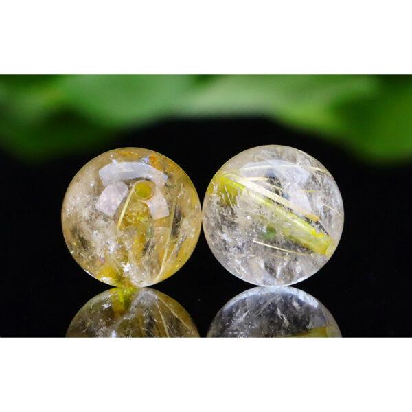 golden rutilated quartz bead, clear bead, round bead, natural bead, genuine bead - Image 7