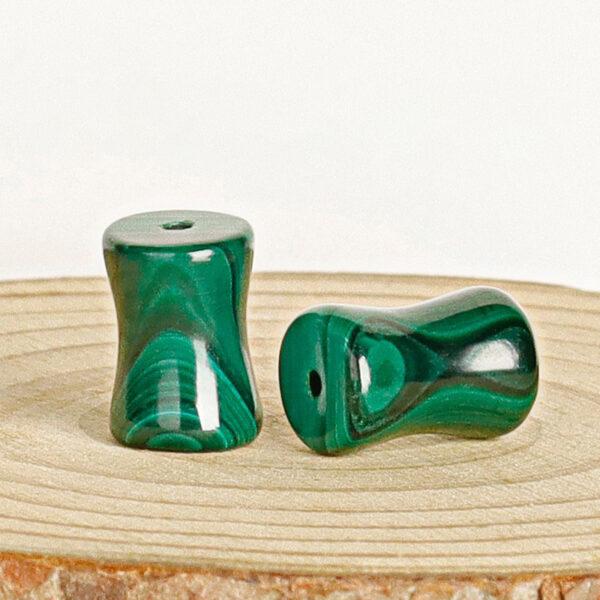 malachite bead, green bead, drum bead, cylinder bead, natural bead, genuine bead - Image 5