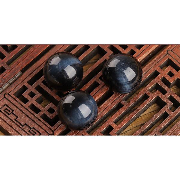 blue tiger eye bead, round bead, natural bead, genuine bead - Image 5