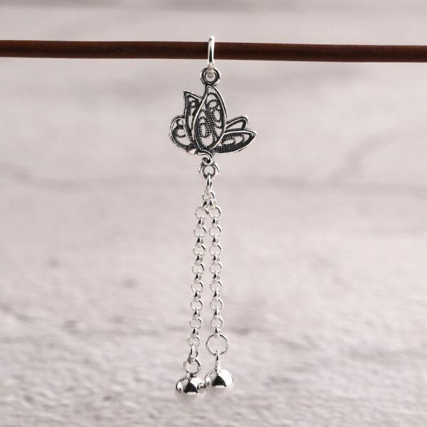 hollow butterfly charm, tassel charm, earrings charm, necklace charm, s925 sterling silver, silver bead, silver charm, oxidized silver bead - Image 5
