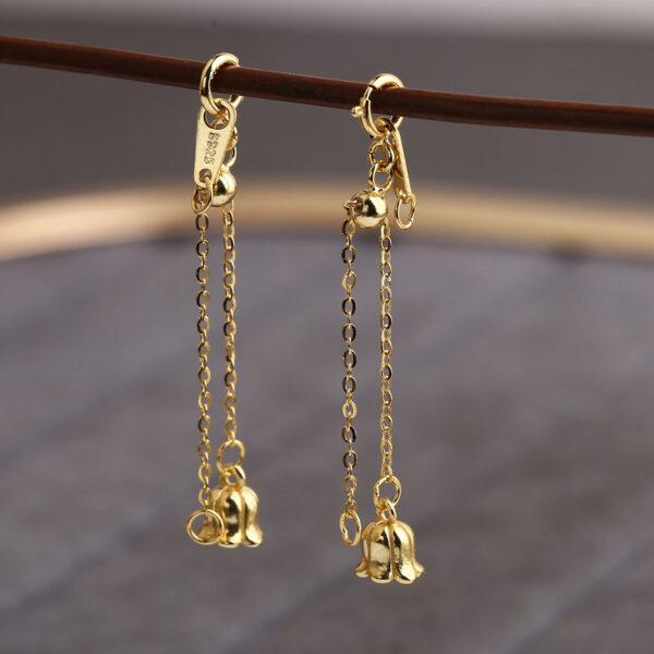 flower chain, Extender Chain, Bracelet Extender, Necklace Extender, s925 sterling silver, silver Extender, golden Chain, gild Extender - Image 5