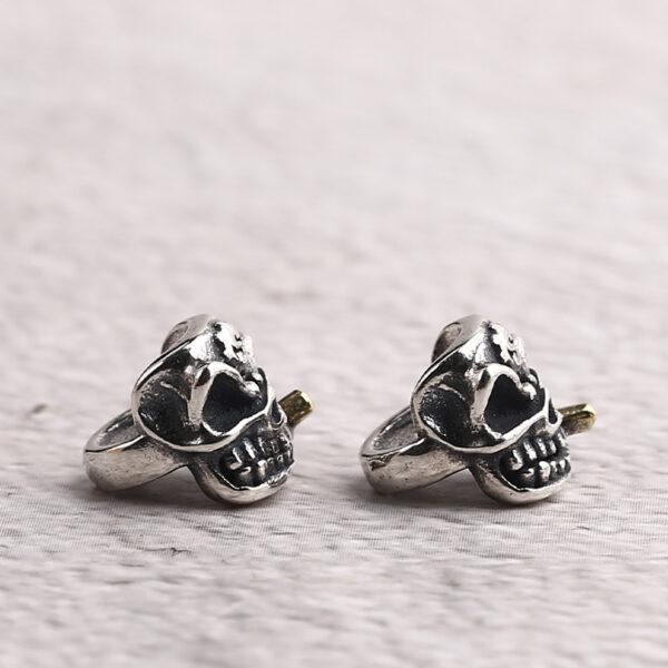 skull bead, spacer bead, s925 sterling silver, silver bead, oxidized silver bead - Image 5