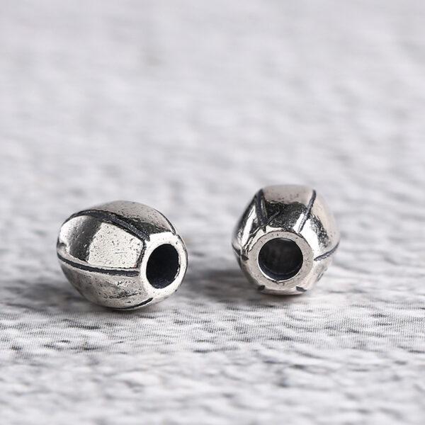 prism bead, drum bead, spacer bead, s925 sterling silver, silver bead, oxidized silver bead - Image 5