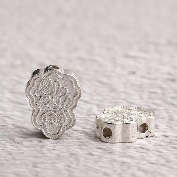 flower bead, lotus flower bead, spacer bead, s925 sterling silver, silver bead - Image 5