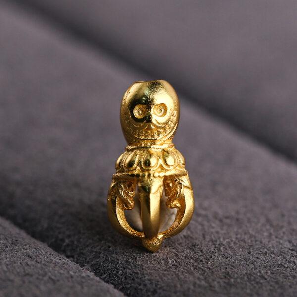 clown head bead button, hollow bead, golden buckle bead, s925 sterling silver, silver bead, golden bead, gild bead - Image 5
