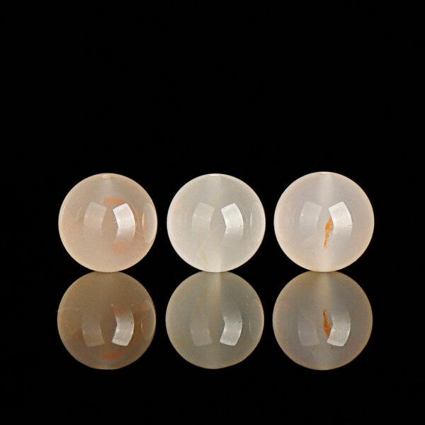 milky white agate bead, mixed red bead, round bead, natural bead, genuine bead - Image 5