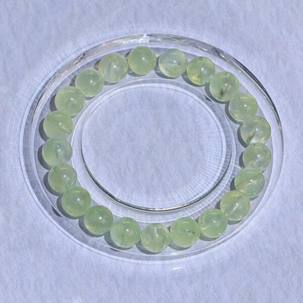 prehnite bead, green bead, yellow bead, round bead, natural bead, genuine bead - Image 5