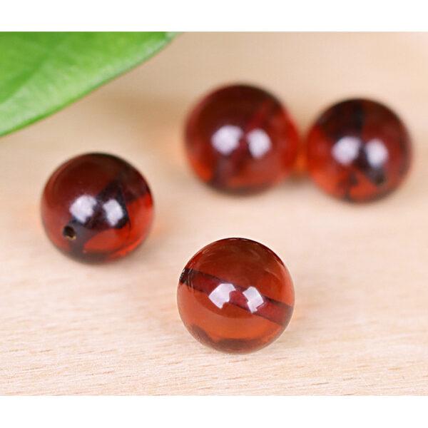 blood amber bead, red bead, clear bead, round bead, natural bead, genuine bead - Image 5