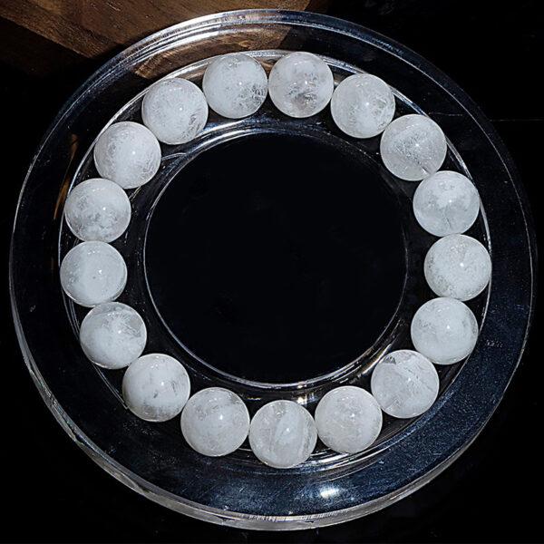muscovite bead, white bead, round bead, natural bead, genuine bead - Image 3