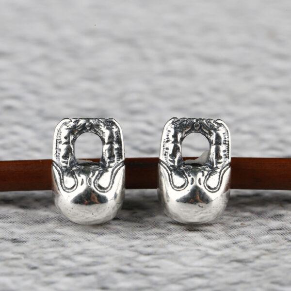 small lock charm, simple ball charm, s925 sterling silver, silver bead, silver charm, oxidized silver bead - Image 6