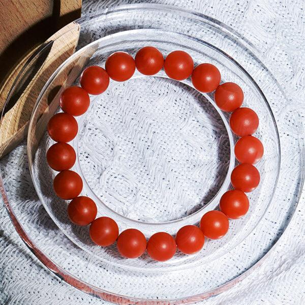 red agate bead, baoshan nanhong agate bead, matte surface bead, round bead, natural bead, genuine bead - Image 6