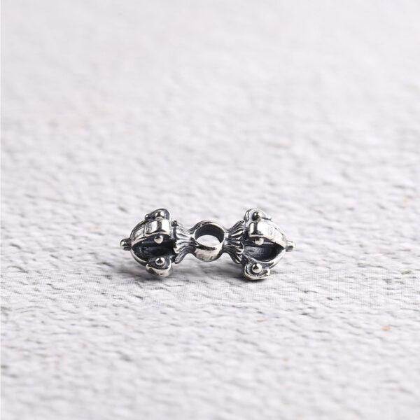 Vajra charm, Buddhist instruments charm, necklace charm, s925 sterling silver, silver bead, silver charm, oxidized silver bead - Image 6