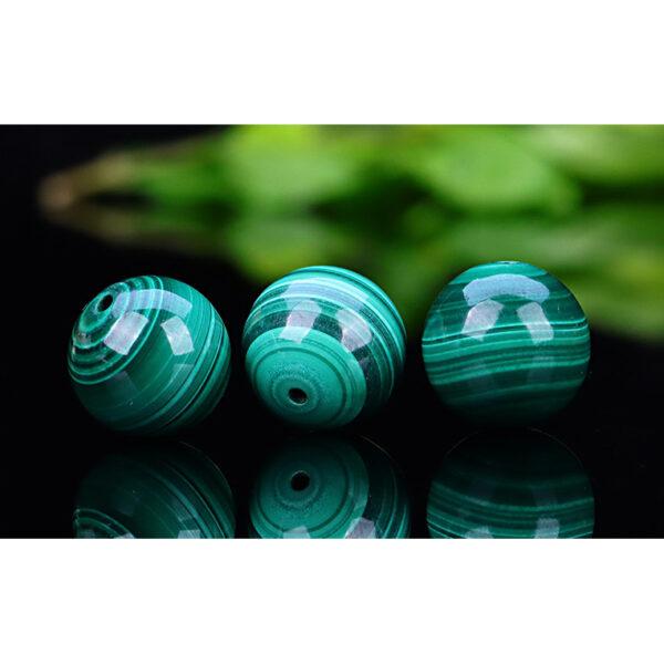 malachite bead, green bead, round bead, natural bead, genuine bead - Image 6