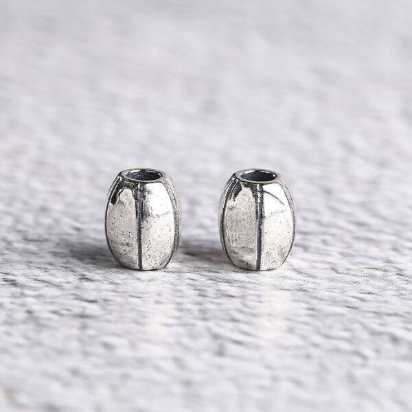 prism bead, drum bead, spacer bead, s925 sterling silver, silver bead, oxidized silver bead - Image 6