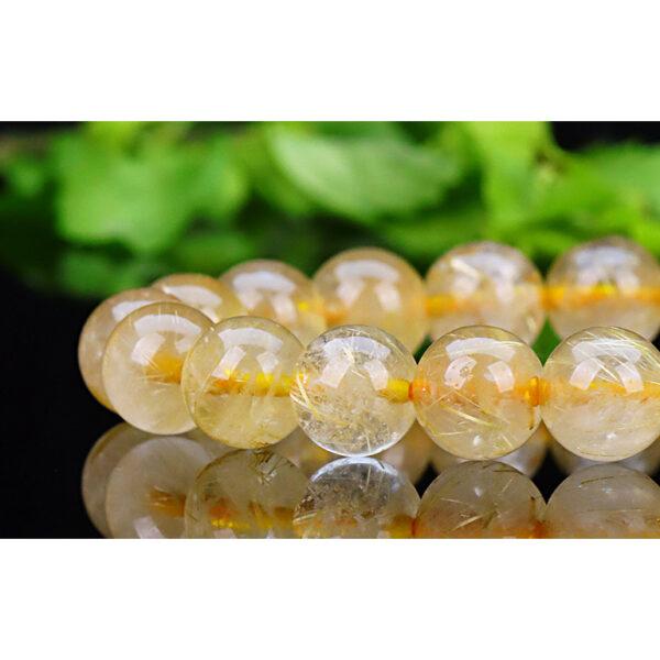 golden rutilated quartz bead, clear bead, round bead, natural bead, genuine bead - Image 9