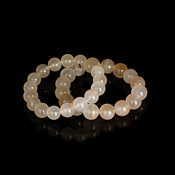 milky white agate bead, mixed red bead, round bead, natural bead, genuine bead - Image 7