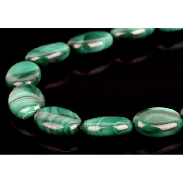 malachite bead, green bead, stripe bead, oblate bead, pebble shape bead, natural bead, genuine bead - Image 6