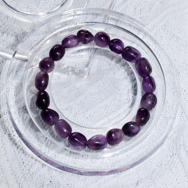 amethyst rutilated quartz bead, pebble shape bead, natural bead, genuine bead - Image 7