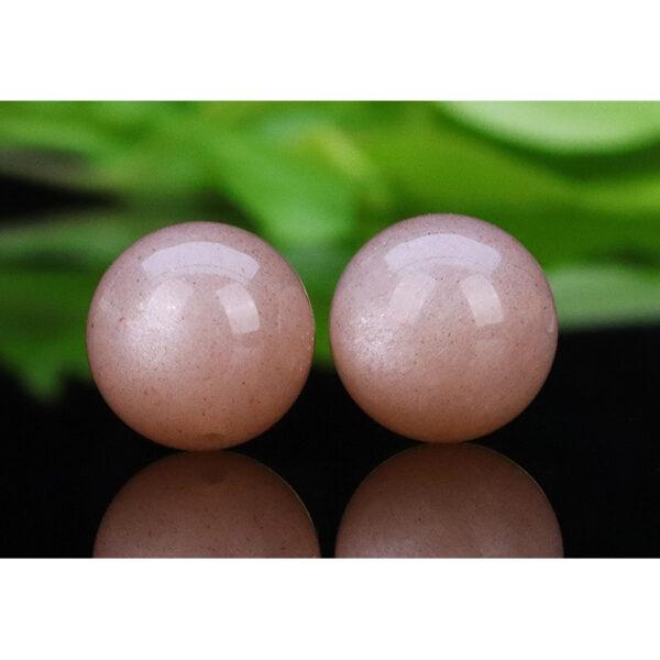 orange moonstone bead, round bead, through hole bead, natural bead, genuine bead - Image 8