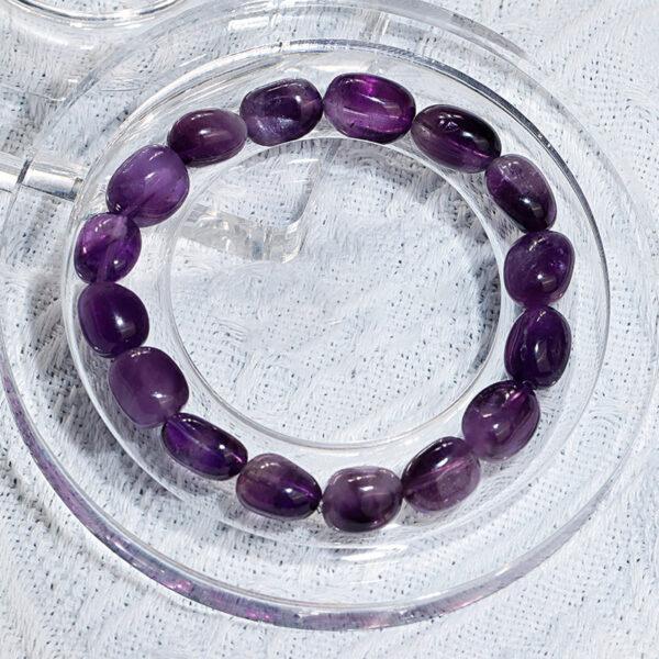 amethyst rutilated quartz bead, pebble shape bead, natural bead, genuine bead - Image 8