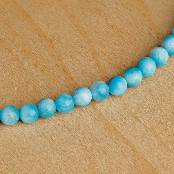 blue apatite bead, round bead, natural bead, genuine bead - Image 8