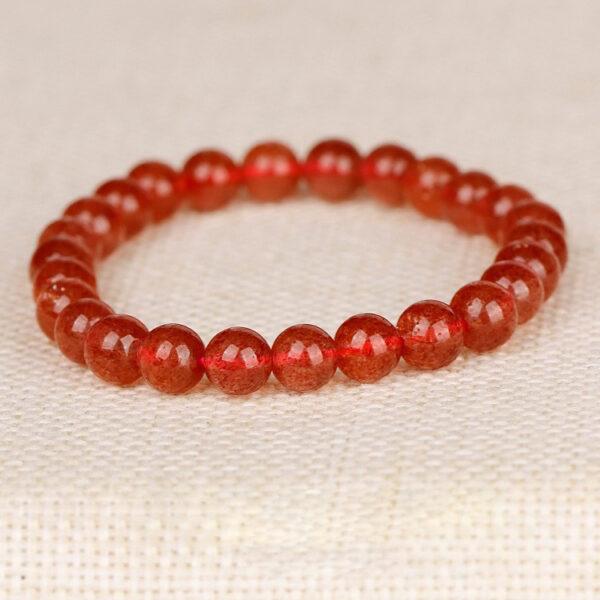 strawberry quartz bead, red bead, pink bead, round bead, natural bead, genuine bead - Image 9