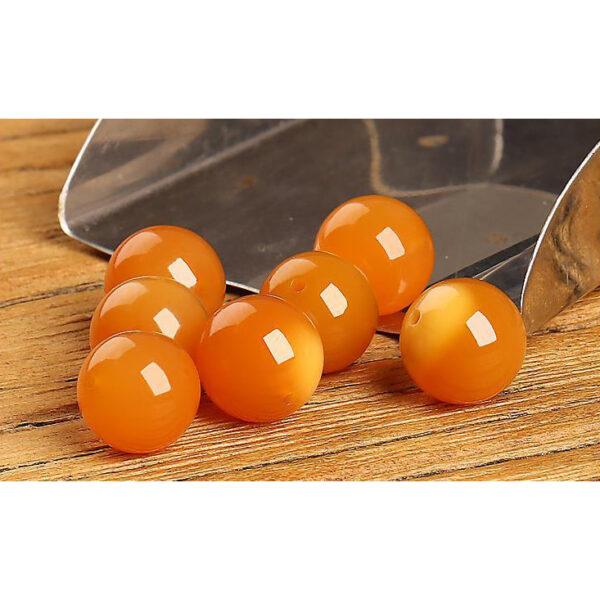 yellow quartz bead, orange bead, round bead, through hole bead, natural bead, genuine bead - Image 8