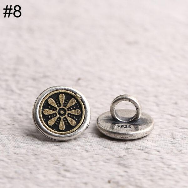 round bead, flower pattern bead, buckle bead, double color bead, spacer bead, s925 sterling silver, silver bead, oxidized silver bead - Image 10