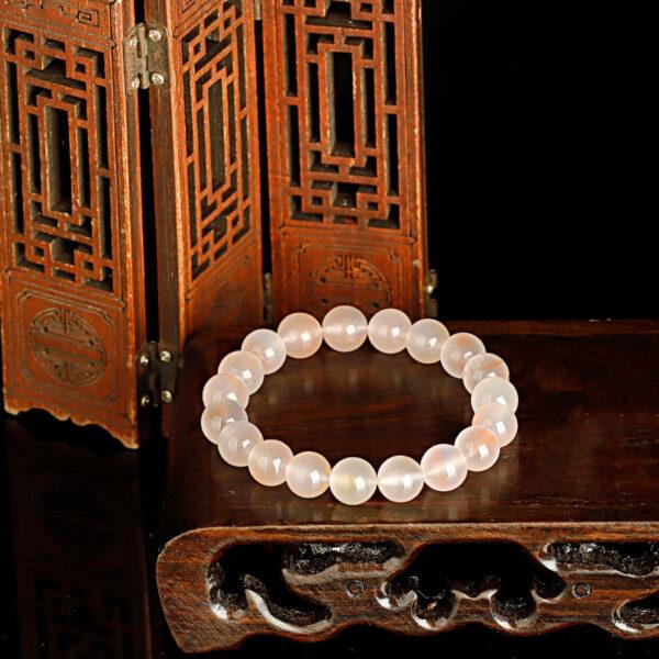 milky white agate bead, mixed red bead, round bead, natural bead, genuine bead - Image 8