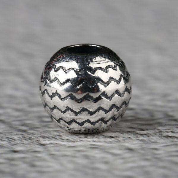 round bead, waves pattern bead, spacer bead, s925 sterling silver, silver bead, oxidized silver bead - Image 7