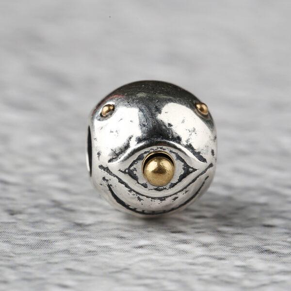 cyclops bead, round bead, spacer bead, s925 sterling silver, silver bead, oxidized silver bead - Image 6