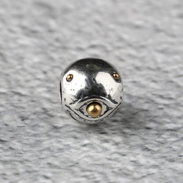 cyclops bead, round bead, spacer bead, s925 sterling silver, silver bead, oxidized silver bead - Image 7