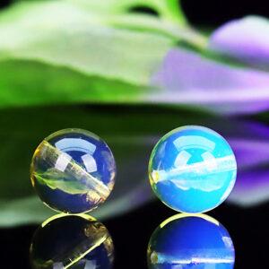 blue amber bead, round bead, yellow bead, blue bead, natural bead, genuine bead